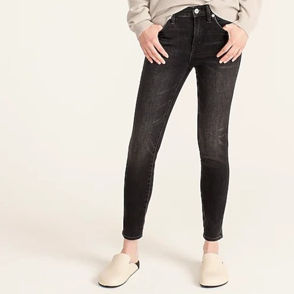 J. Crew 9" High-Rise Toothpick Jeans in Charcoal Wash Size 29 Petite Skinny